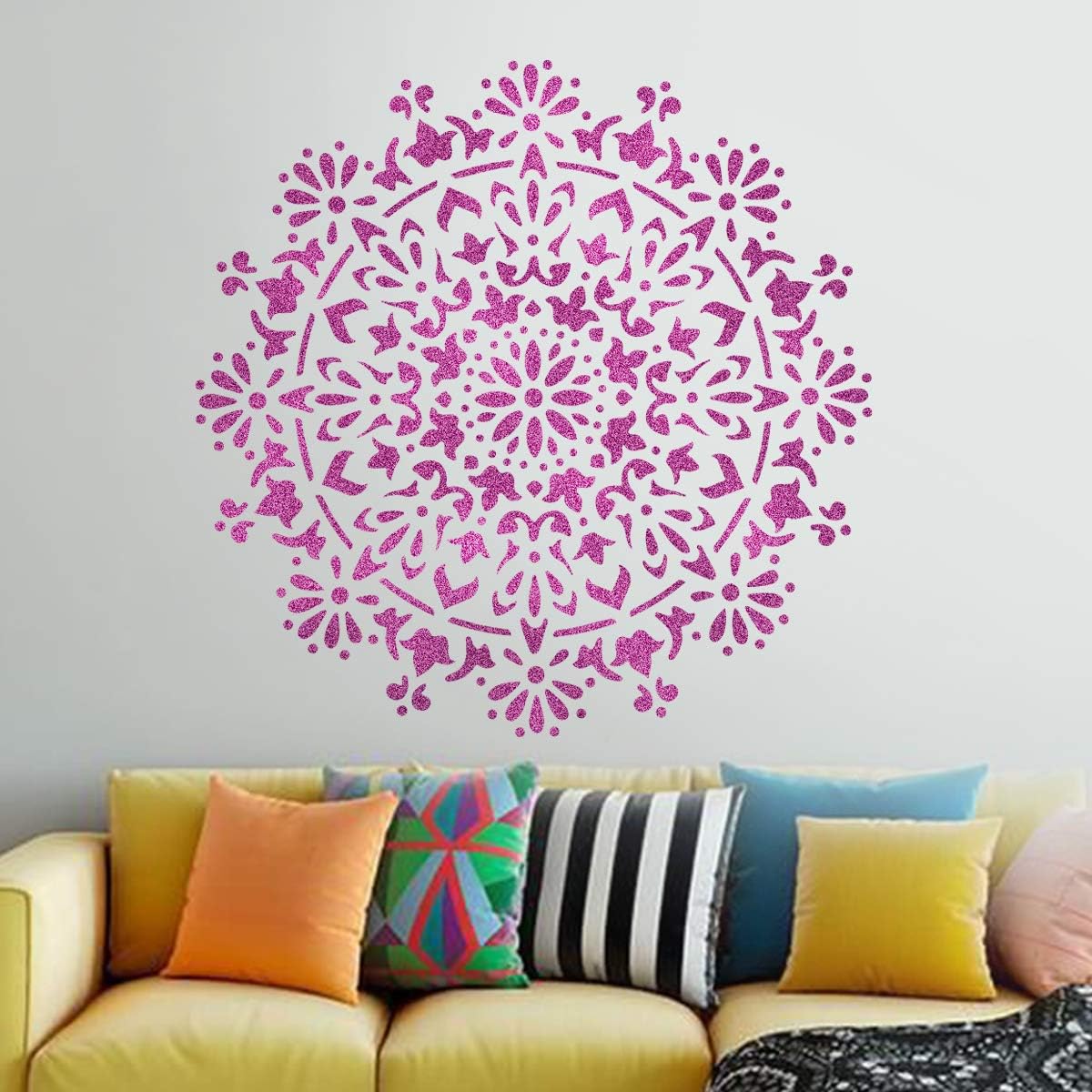 boho mandala wall decor stencil