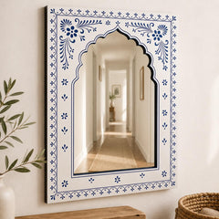 white blue mdf mirror wall panels