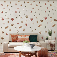 paw print wall decor painting stencil
