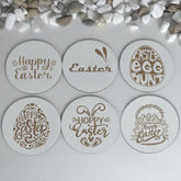 Cliths Set of 6 Easter Wooden Coasters Funny Rustic Drink Coasters with Easter Quotes Home Decor