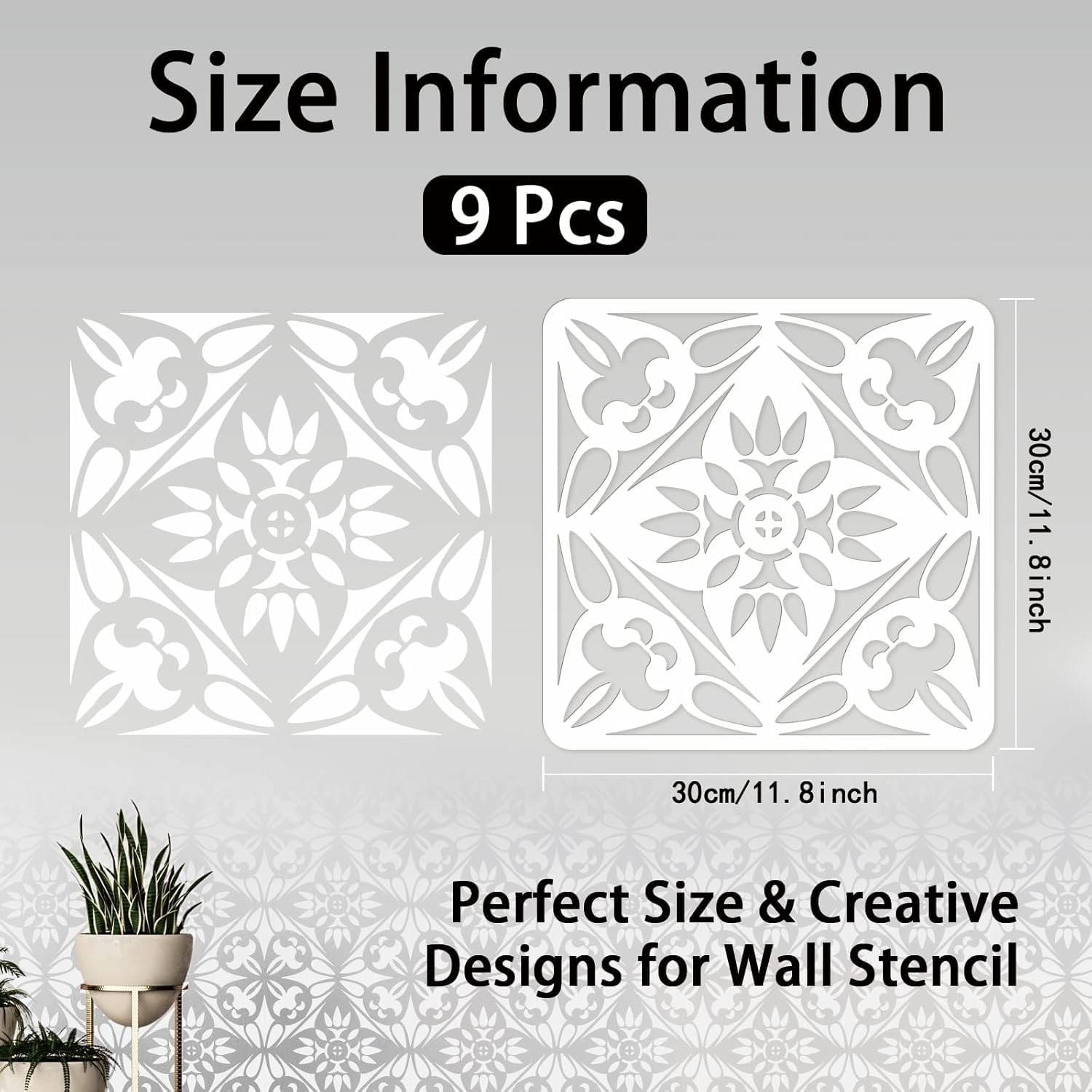 reusable mandala stencil for concrete floor