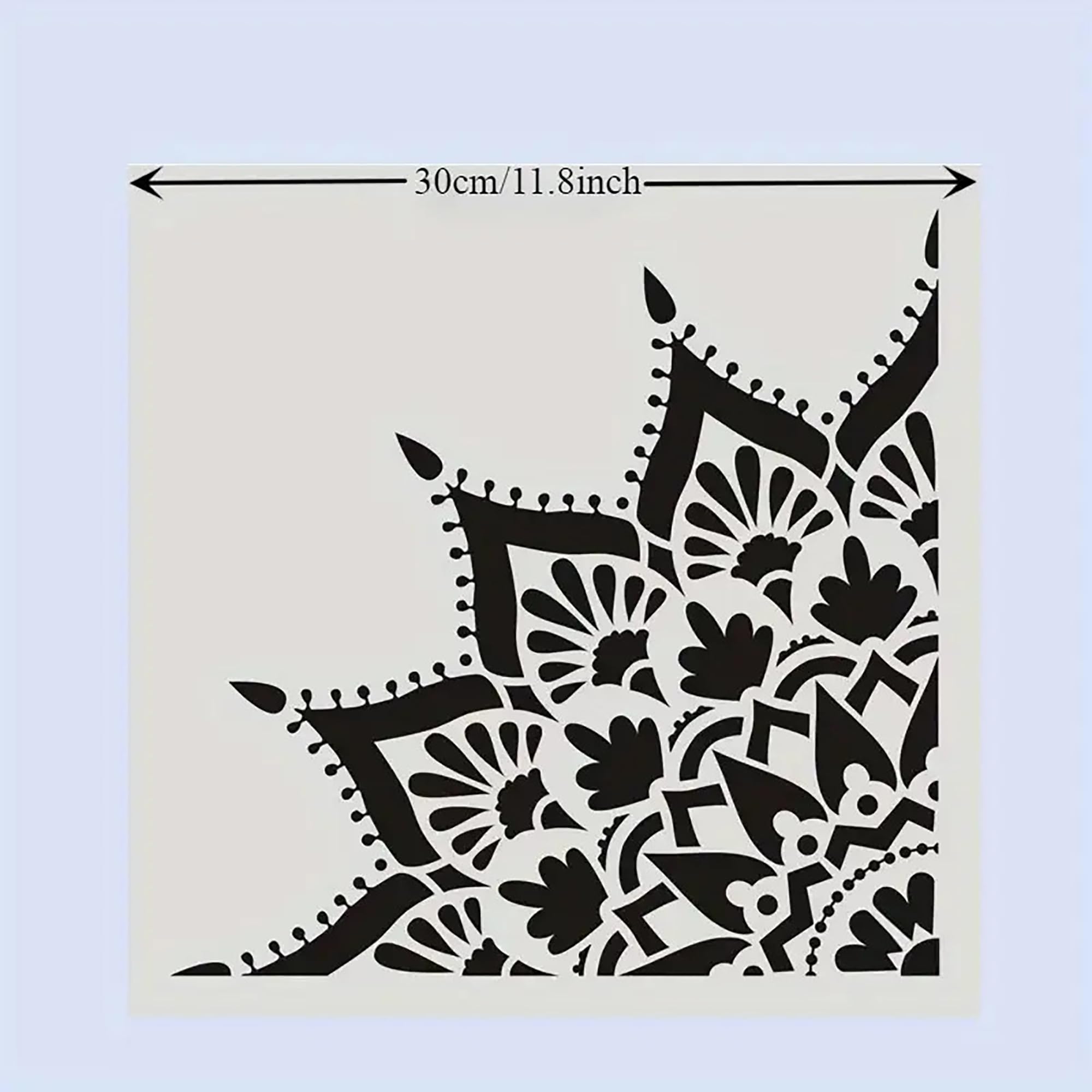 geometric square mandala stencil for craft projects décor
