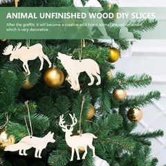 Whittlewud Pack of 30 Wooden Animal Forest Cutouts Wood Cutouts to Paint Animal Shapes Wooden Crafts