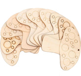 Wooden brain puzzle toy on a white background