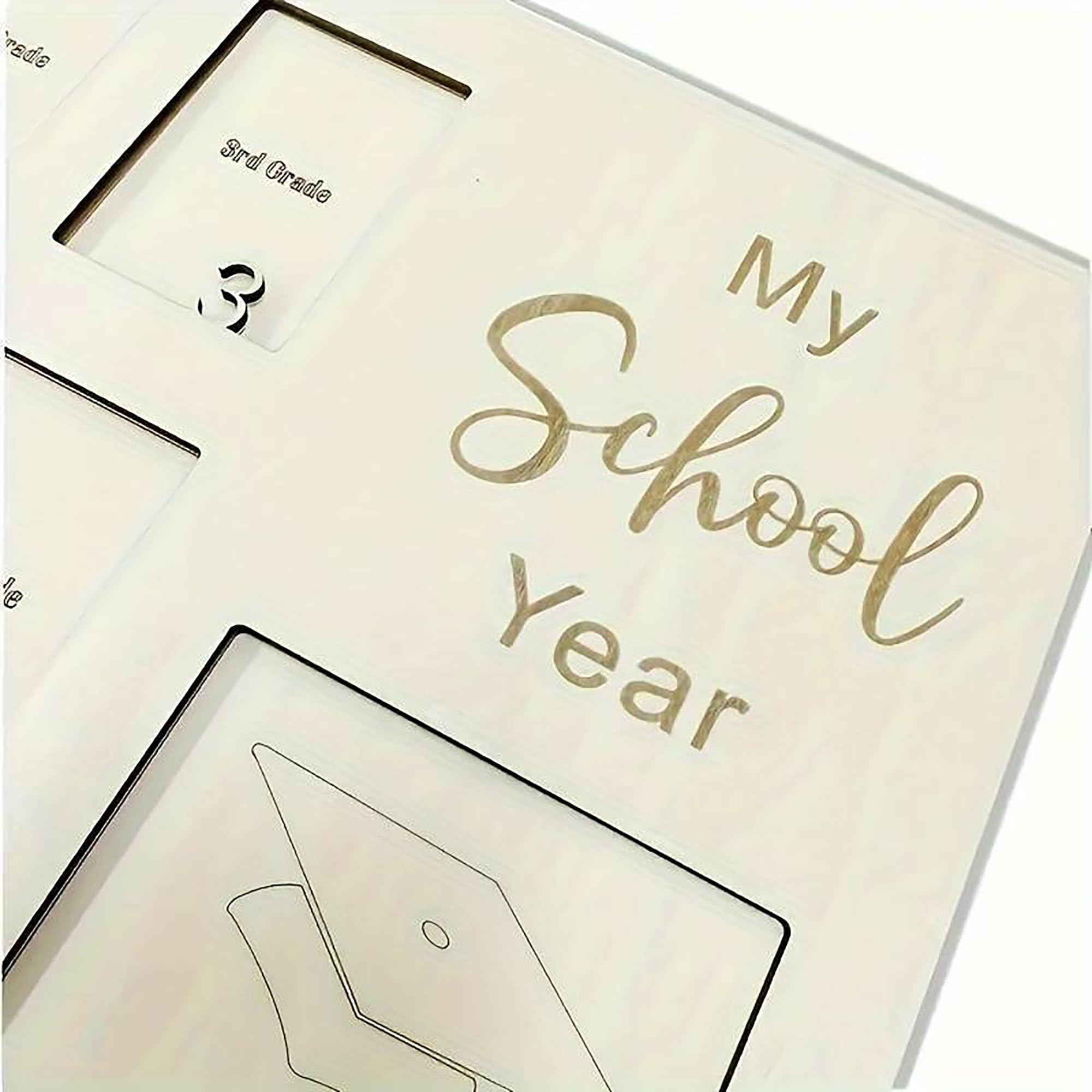 first school year wooden sign board