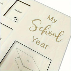 first school year wooden sign board