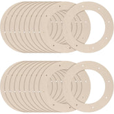 Cliths Pack of 20 Wooden Wreath Frames for Crafts Wooden Circle Wreath Forms with Holes for Hanging Decorations and Gifts