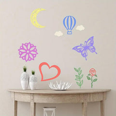 American Elm set of14 Piece Wood Chip Wall Decoration Set with Mixed Shapes
