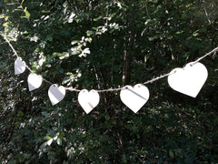 Cliths Wooden Heart Bunting Natural Wood Cutouts Twine for Wall Decor DIY Crafts & Gifts