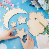 moon and star wooden cutouts