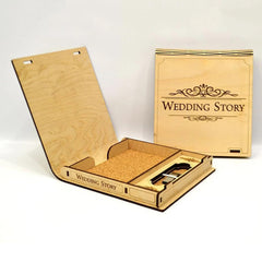 rustic wood wedding memory chest with integrated usb slot
