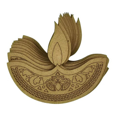 Cliths Pack of 12 Pre Marked Diya Cutouts for Diwali Decoration Easy to Colour and Paint DIY Craft Art and Craft Supplies (With Hole/Without hole)