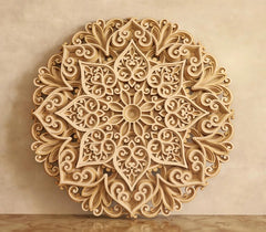 American Elm 7 Layer Flower Mandala Wall Art 3D Wooden Decor MDF Cutout for Wall Hanging