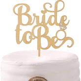 Cliths Wooden Bride Cake Topper Elegant Bridal Shower Cake Decor, Wedding, MDF "Bride" Sign for Wedding Parties