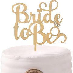 Cliths Wooden Bride Cake Topper Elegant Bridal Shower Cake Decor, Wedding, MDF "Bride" Sign for Wedding Parties