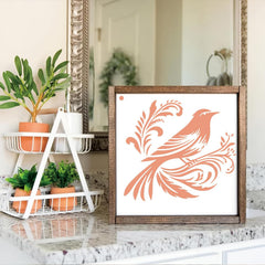 hummingbird cherry blossom painting stencil