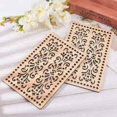Cliths 2 Pcs Rectangular Wooden Bag Bases Unfinished Knitting Storage Bag Bottom for DIY Crafting & Weaving MDF Board