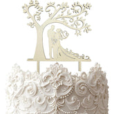 Cliths Wooden Bride and Groom Cake Topper Mr & Mrs Wedding Cake Decoration, Rustic MDF Topper for AnniversarY