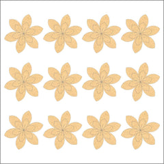 Repeating pattern of beige flowers on a white background