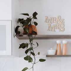 Cliths Mr & Mrs Wood Cutout MDF Wedding Sign for Couple Decor & Gifts 2.7mm Thick