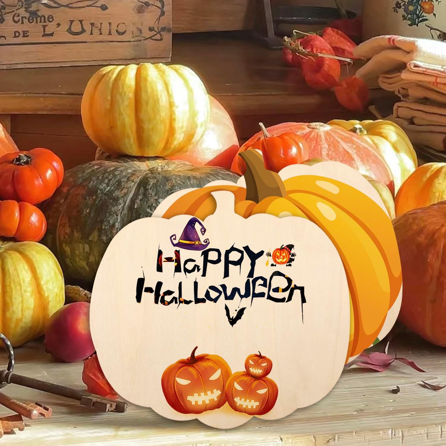 wooden Halloween ornaments