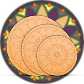 American Elm 3-Piece Art Board Set Pre-Marked MDF Circles for Lippan, Mandala DIY Craft Kit