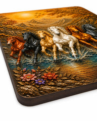 horse painting MDF wooden wall decor