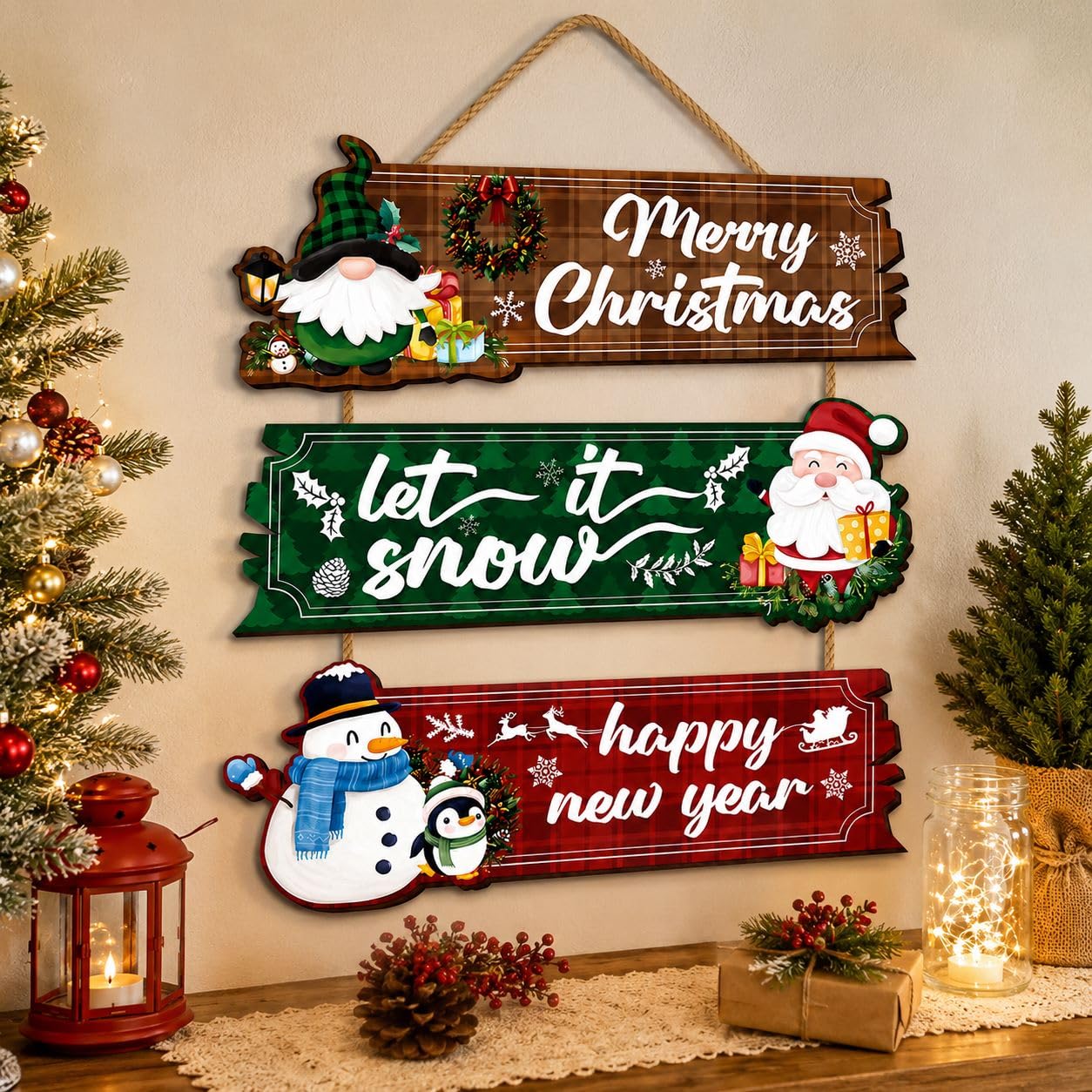 festive Christmas wall decoration set