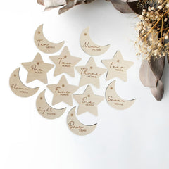 wooden baby milestone cards