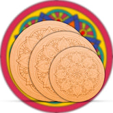 American Elm 3-Piece Art Board Set Pre-Marked MDF Circles for Lippan, Mandala & DIY Craft Kit Home Wall Decor