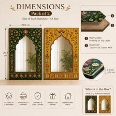 Indian Floral Arch Acrylic Mirror Wall Hanging