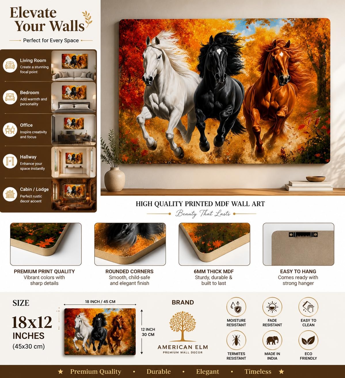 ready to hang horse wall painting
