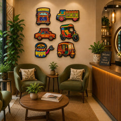 Indian folk art wall decor for cafe