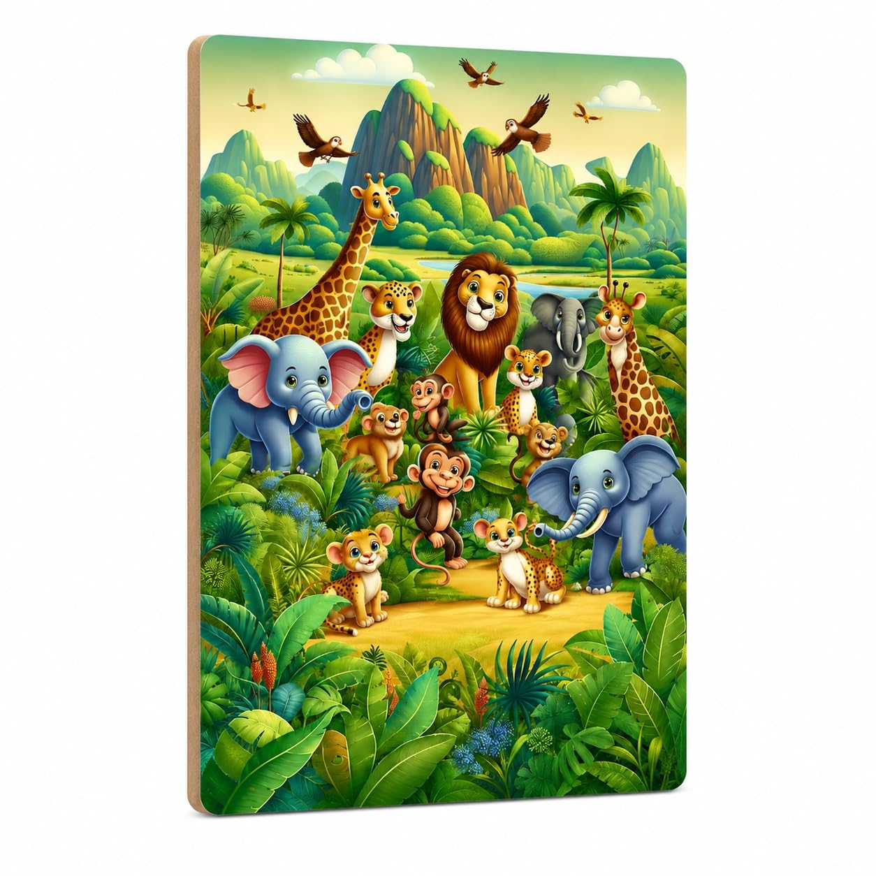jungle animals wall painting for nursery
