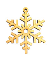Gold snowflake-shaped ornament on a white background