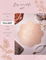 American Elm MDF Mandala Board Pre-Marked Coloring & Painting DIY Wall Art & Art Craft for Adults