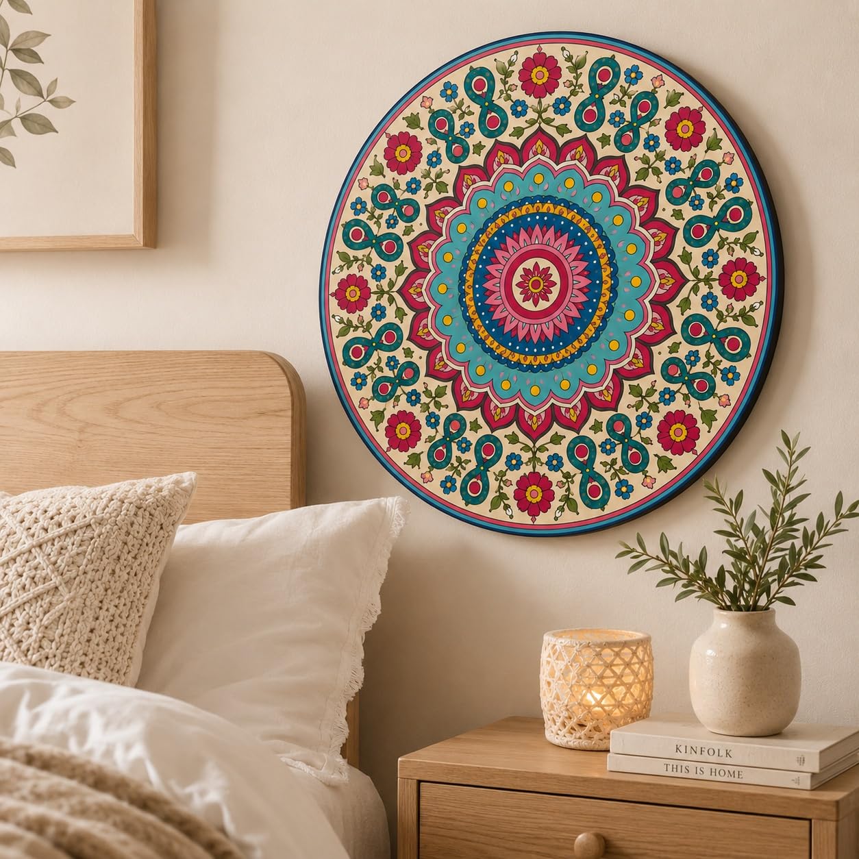 floral mandala wall art for meditation room