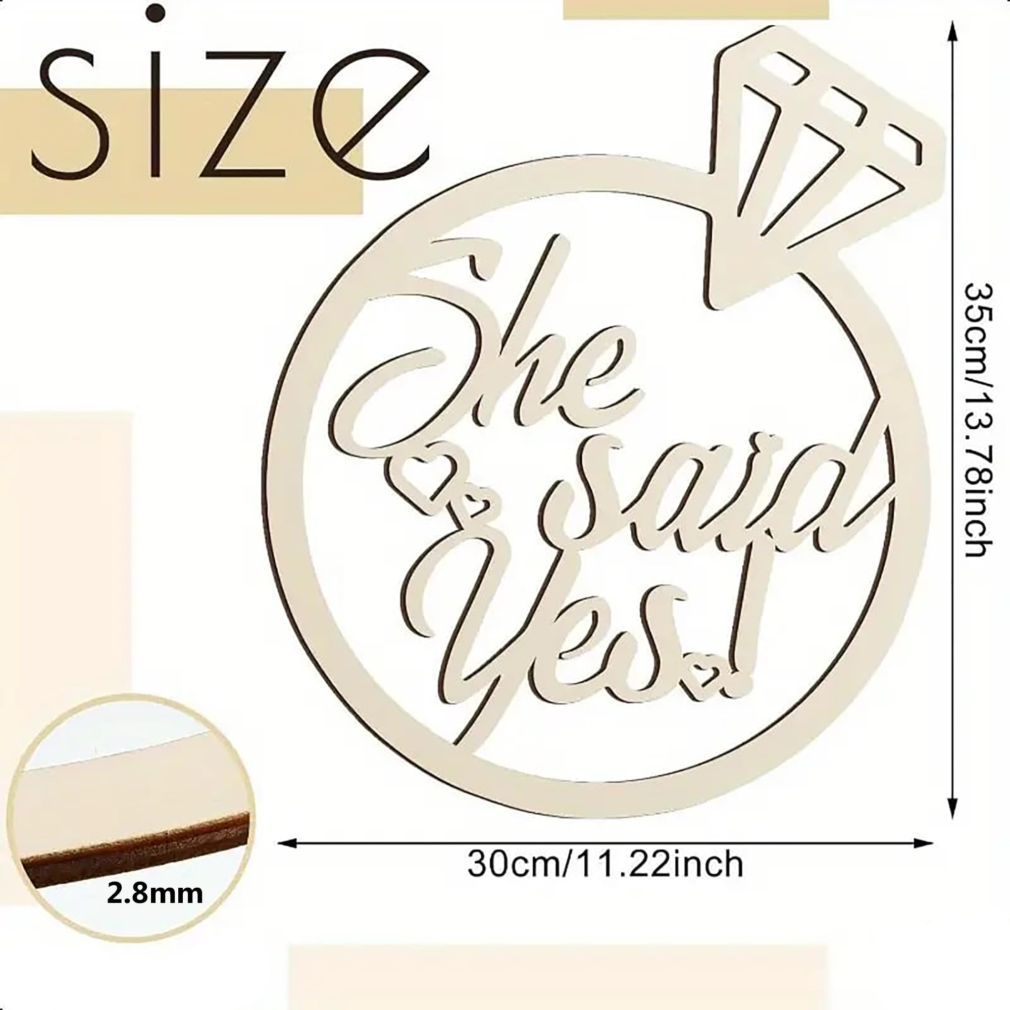 rustic wooden "she said yes" sign for engagement party