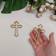 Cliths Pack of 20 Wooden Cross Cake Toppers MDF Christian Cross Craft Shapes Cross Decor