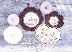 Cliths Pack of 3 Wooden Crochet Bases Round Basket Bottoms with Holes for DIY Coasters Trivets Basket Making MDF Craft Supplies
