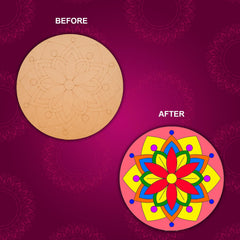 American Elm 3-Piece Mandala Art Board Set Pre-Marked MDF Circles DIY Painting Craft Kit Wall Art
