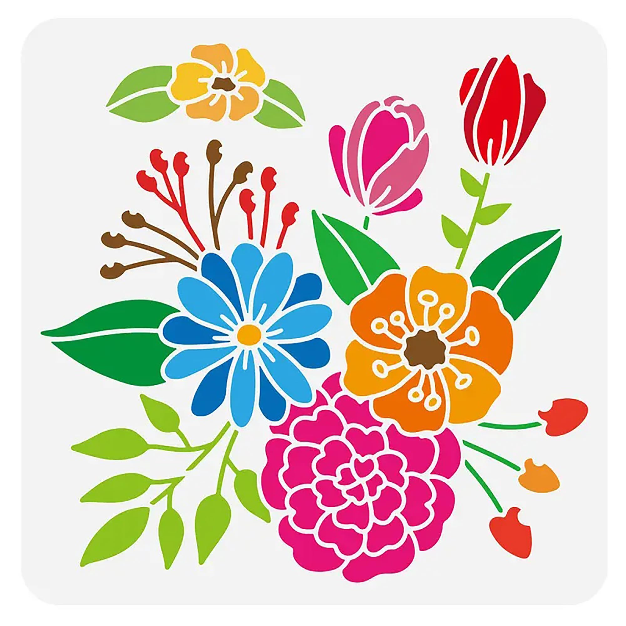 floral stencil reusable plastic