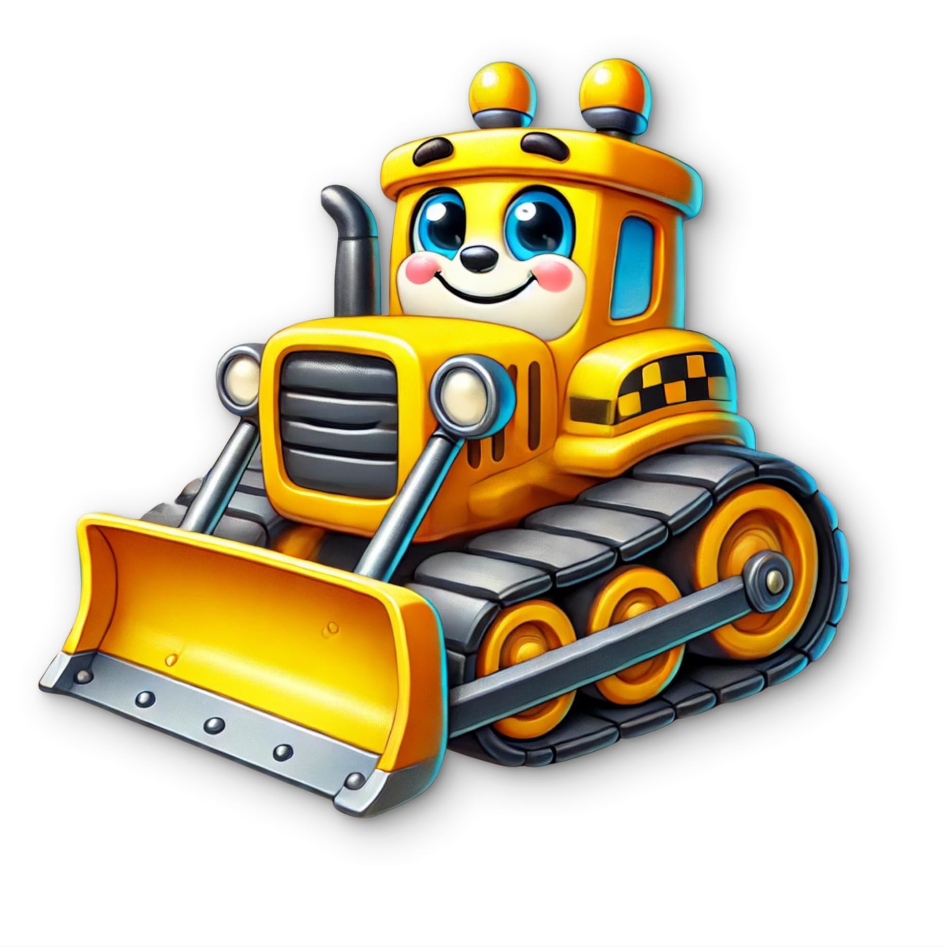 colorful mdf bulldozer shapes for construction theme