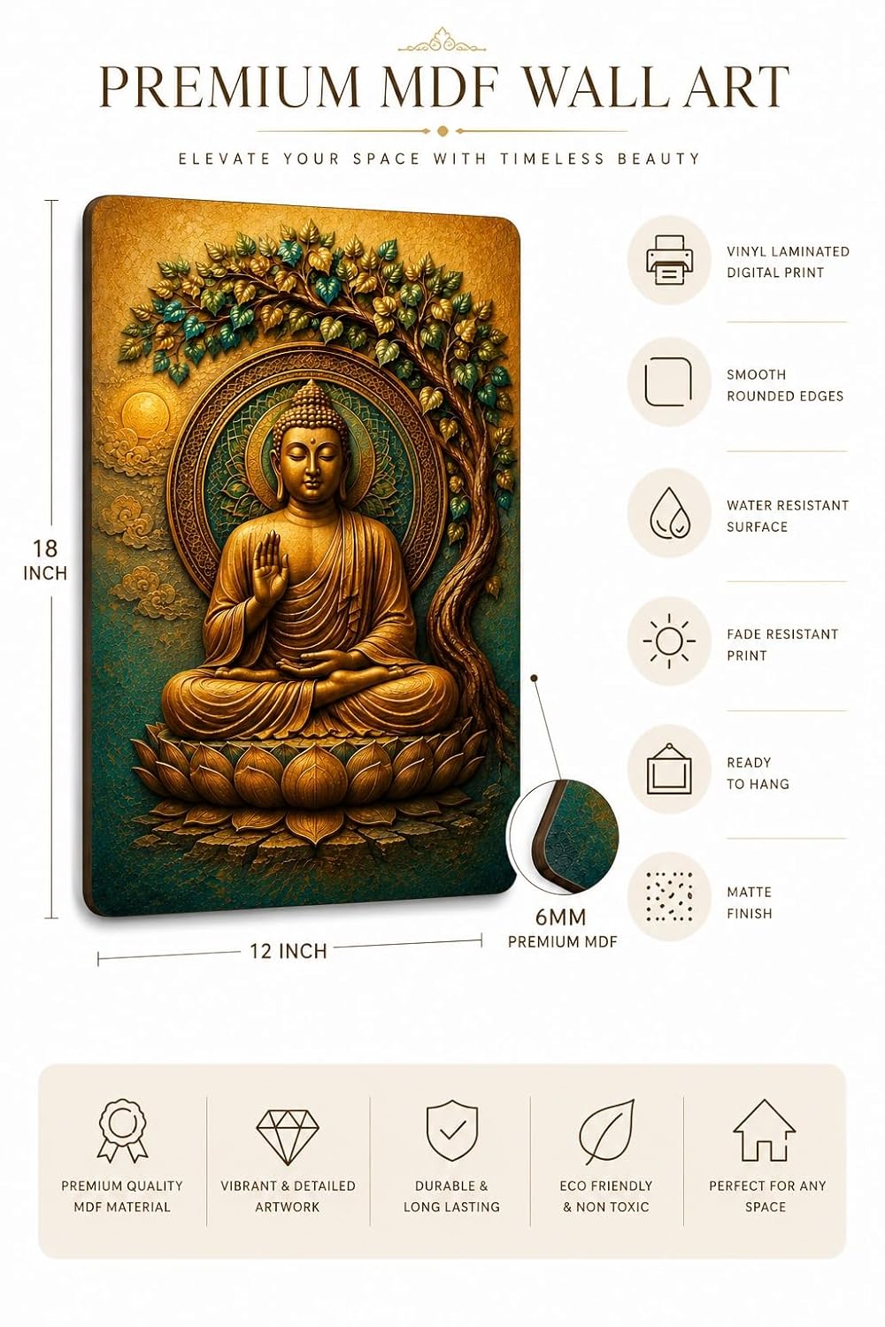 Buddha painting wall decor