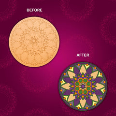American Elm 3-Piece Art Board Set Pre-Marked MDF Circles for Lippan, Mandala DIY Craft Kit