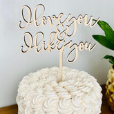 Cliths Wooden "I Love You & I Like You" Cake Topper MDF Rustic Wedding & Valentine's Decor Romantic Couples Gift
