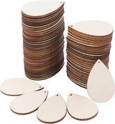 Cliths 30 Pcs Teardrop Wood Earring Blank Unfinished MDF Pendants for Jewelry Making & DIY Crafts (Lightweight, Beige)