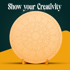 American Elm 3-Piece Mandala Art Board Set Pre-Marked MDF Circles DIY Painting Craft Kit for Wall Art