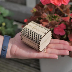 Cliths Wooden Gift Box Cutout Unfinished Jewelry Storage Box DIY Craft for Valentine’s