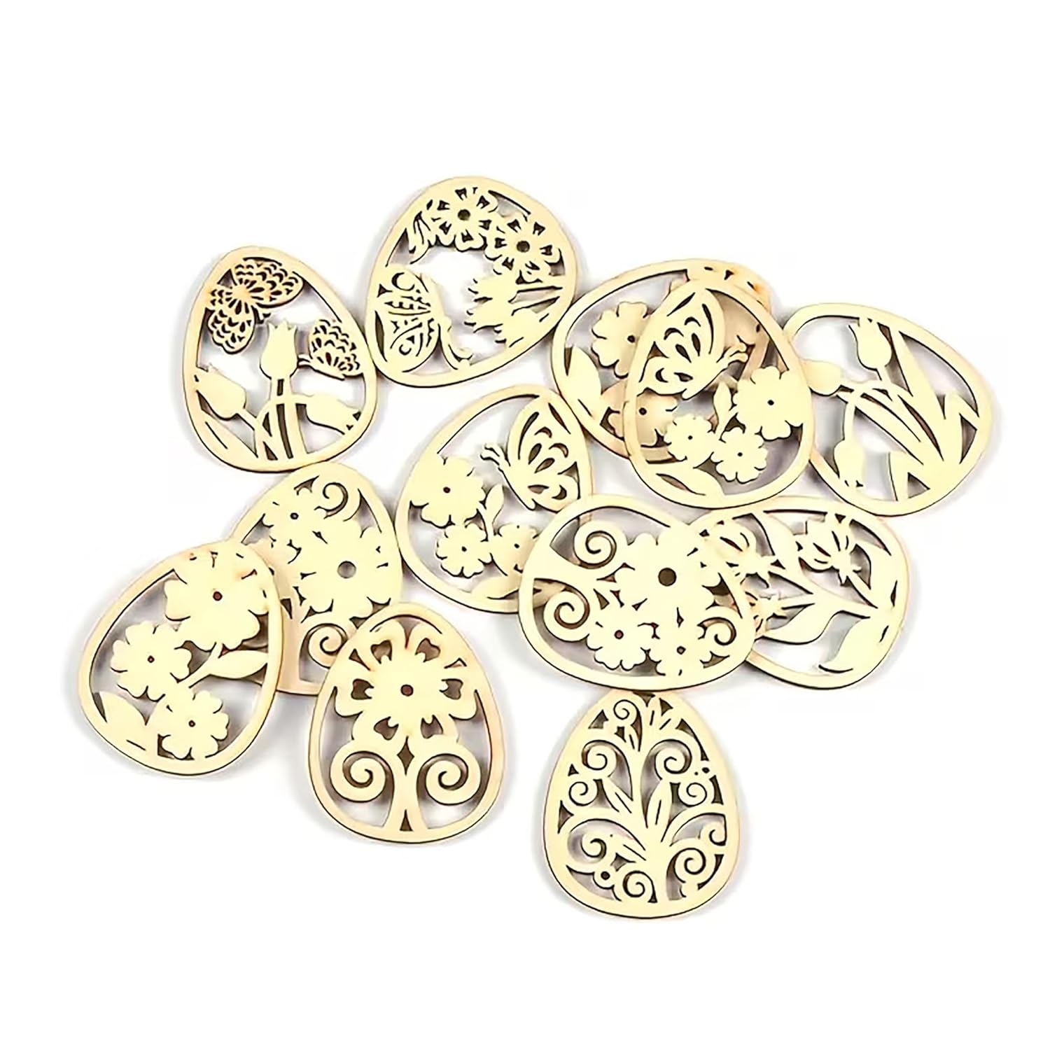 mini egg wood cutouts